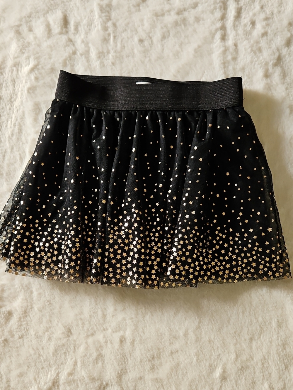 Epic Threads Black Tulle Mini Skirt with Gold Stars